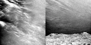 Two images representing a single frame of the different atmospheric movies taken by Curiosity. In both images, wispy cirrus-like clouds are present that could be at high altitudes due to the similar behaviour of cirrus clouds here on Earth.