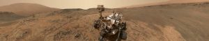 Photograph of the Curiosity rover on Mars