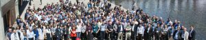 Photograph of 243 members of CMOS taken in Nathan Phillips Square at the annual congress, June 2017.