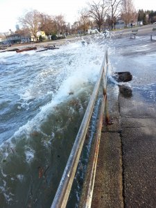 splash of a storm surge